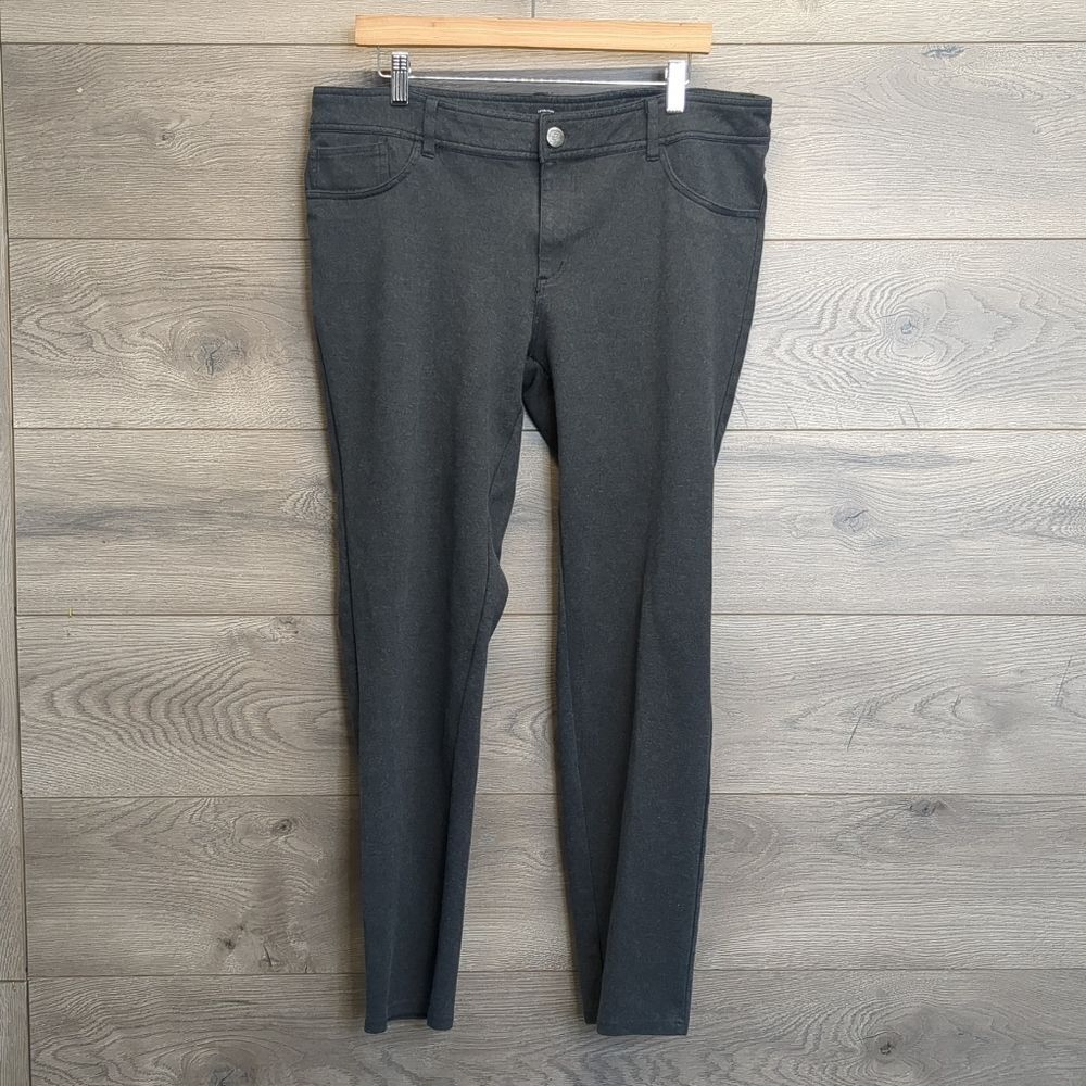 Faded Glory Pull On Skinny Gray Business Pants Women's Plus Size 18